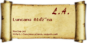 Luncanu Aléna névjegykártya